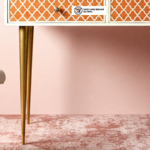 Cao Cấp xương Inlay bàn với Brass kết thúc chân nghiên cứu, văn bản & máy tính xách tay bảng - Product Image 5