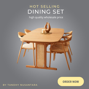 Juego de restaurante de madera ecológico, muebles de restaurante y comedor, juego de comedor con muchas sillas fabricadas en Indonesia - Product Image 6