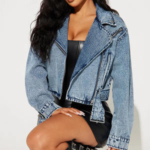 Wholesale Rate Custom Design Oversized Women Denim Jacket / Wholesale Price Women Casual Zip Up Breathable Crop Jacket 2026 - Product Image 4