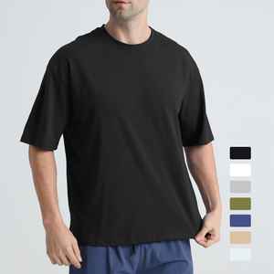 เสื้อทีเชิ้ตจีเอสเอ็ม350ว่างเปล่าสำหรับผู้ชายเสื้อผ้า100% คอตตอนไซส์ใหญ่โชว์ไหล่ - Product Image 1