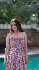 Fashionable Organic Printed <b>Long</b> Maxi Dress Women High Hand Block Floral Midi Washable Sustainable Style Every Occasion Plus - Product Image 2