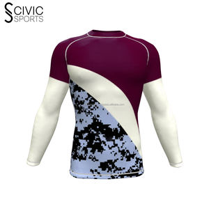 Rash Guard con su logotipo Diseño personalizado Hecho Logo Rash Guard Ropa deportiva Poliéster Adultos Color personalizado Rashguard - Product Image 4