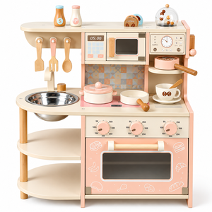 Ensemble de <span class=keywords><strong>cuisine</strong></span> en <span class=keywords><strong>bois</strong></span> éducatif précoce pour enfants, <span class=keywords><strong>jouet</strong></span> de simulation de <span class=keywords><strong>cuisine</strong></span> en MDF avec légumes pour filles |   Crèche préscolaire - Product Image 6