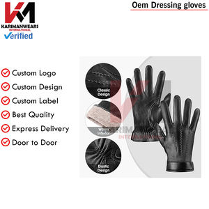 Gants en cuir de mouton véritable pour hommes Doublure en cachemire souple Gants d'hiver chauds pour écran tactile Motocyclette Conduite - Product Image 3