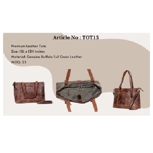 กระเป๋าโท้ทหนังแท้สไตล์วินเทจของผู้หญิงกระเป๋าหนังแท้หรูหราจุของได้มาก - Product Image 3