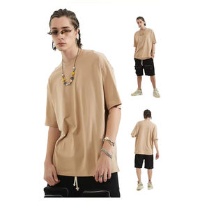 Wholesale 100% Cotton Oversize Man Boxy <b>T</b> <b>Shirt</b> <b>Men'S</b> Blanc Plain High Quality <b>Heavyweight</b> Drop Shoulder <b>T</b>-<b>shirt</b> for <b>men</b> - Product Image 2