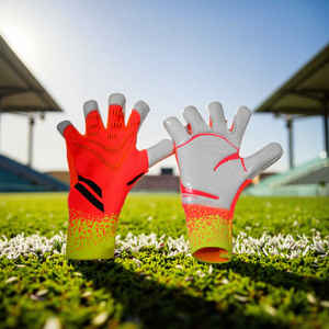 Venta al por mayor de cuero de alta calidad Protección de las manos antideslizante deportes GUANTES DE Portero profesional guantes de portero de fútbol - Product Image 3