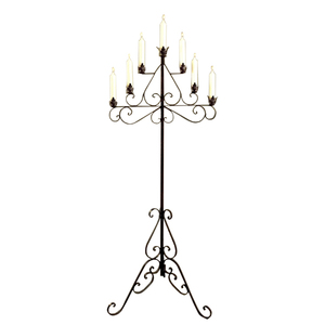 Black Powder Coated for Wedding Party Home Decorative Stand Solid Metal <b>Candelabra</b> Triangle Shape Design 5 Arm Candle Holder - Product Image 1