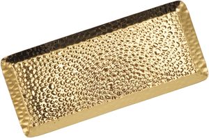 Hand Hammered Metal Decorative Vanity Platter Tray Rectangle Serving Tray Stainless Steel Dessert Tray <b>for</b> Kitchen <b>Bathroom</b> - Product Image 2