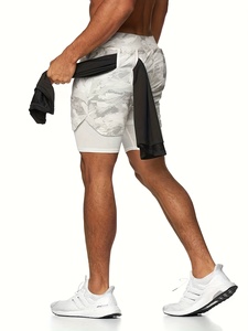 Pantalones Cortos Deportivos de Secado Rápido con Camuflaje para Hombre, Ligeros, Transpirables, para Gimnasio, Entrenamiento, Cintura Elástica, Atléticos - Product Image 2