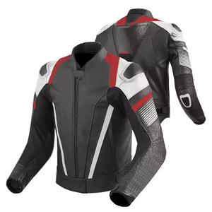 Chaqueta de cuero Fabricantes Calidad personalizada Negro color blanco Carreras Motocicleta Pu Chaqueta de cuero de alta calidad Hombres - Product Image 6