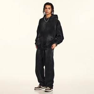 ชุดสเวตเชิ้ตขนแกะมีฮู้ดชุดสตรีทแบบมีหมวกสำหรับฤดูหนาวเสื้อสเวตเตอร์แบบสตรีทระบายอากาศได้360gsm ออกแบบได้ตามต้องการ - Product Image 1