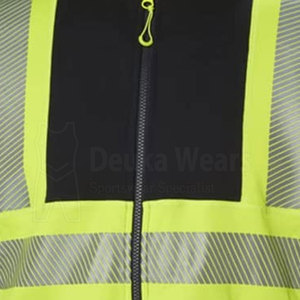 Veste de sécurité haute visibilité imperméable sur mesure OEM, design personnalisé, 100 % polyester, fermeture éclair, vêtements de travail réfléchissants pour la construction - Product Image 3