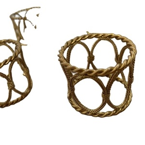 Design classique Top vente plaqué or ronds de serviette à la main Antique forme ronde taille personnalisée rond de serviette à grand prix - Product Image 4