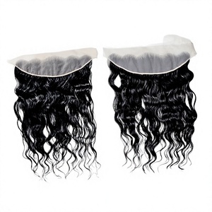 20" 13x6 Indian Virgin Remy HD Transparent Lace Natural <b>Curly</b> Frontal Hair <b>Extensions</b> - Product Image 1