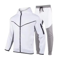 Conjunto Deportivo de Dos Piezas para Hombre, Estilo Urbano, para Gimnasio y Fitness, Sudadera con Capucha y Pantalones de Jogging, 100% Algodón Transpirable, Personalizable al por Mayor (OEM/ODM)