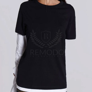 T-shirt double couche pour femmes T-shirt léger double couche T-shirt double couche de couleur personnalisée Vêtements décontractés - Product Image 3