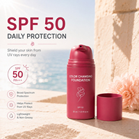 Base de Maquillaje que Cambia de Color, Ajusta Automáticamente la Base Líquida para Mujeres, con SPF 50, Hidratación Profunda y Refina los Poros
