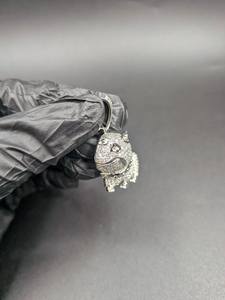 Pendentif Moissanite Chien Animal Bling Breloque Chiot Diamant Rond Hip Hop en Argent 925 Bijoux Fins Pendentifs & Breloques - Product Image 5