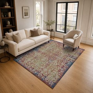 <b>RUGS</b> DEPOT LXDP-0137 Wholesale Terracotta Gold Traditional Medallion Digital Printed Machine Washable Chenille Area <b>Rug</b> <b>Non</b> <b>Slip</b> - Product Image 2
