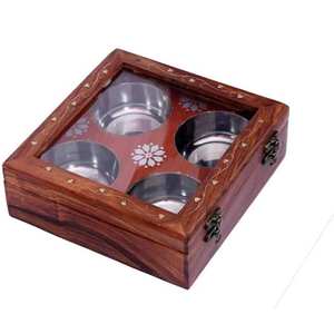 Bandeja de Madera Personalizada para Herramientas de Hierbas y Especias (Molinos de Especias y Frutos Secos) Ideal para Regalos - Modelo de Artesanía Ahad WK-29 - Product Image 1