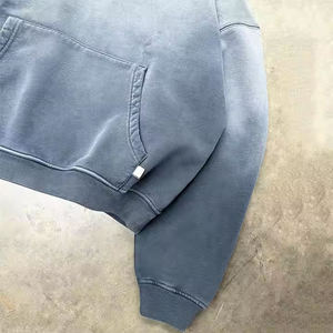 เสื้อฮู้ดสโตนวอชของผู้ชายผ้าคอตตอนสี100% เทอร์รี่กันแดดผ้าฟรีไซส์สำหรับฤดูใบไม้ร่วง - Product Image 4