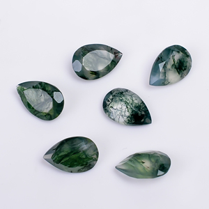 พลอยมอสอาเกตสีเขียวทรงลูกแพร์เจียระไนแบบบริลเลียนท์ พลอยมอสอาเกตธรรมชาติสำหรับทำเครื่องประดับ คุณภาพสูง น้ำหนัก 1.65 กะรัต ขนาดปรับเทียบแล้ว - Product Image 4