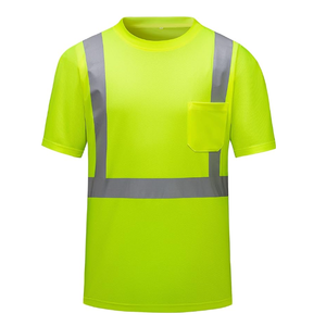 Camisa DE SEGURIDAD reflectante fluorescente de alta visibilidad Ropa de trabajo de construcción de poliéster de manga corta de secado rápido Ropa de trabajo de alta visibilidad - Product Image 6