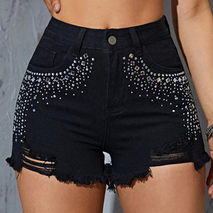 2025 New Washed <b>Women's</b> Shorts Premium Customize 3D Stone Printed Denim Shorts Stylish Summer <b>Jeans</b> Shorts for <b>Women</b> - Product Image 1