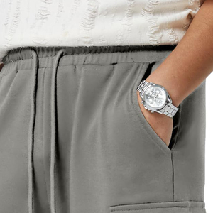 กางเกงขาสั้นคาร์โก้ผู้ชาย OEM กางเกงลำลองสำหรับผู้ชายเสื้อผ้าแนวสตรีทผ้ายืด5กระเป๋าใส่สบายสีขาว - Product Image 2