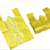 Sac de courses en plastique recyclable personnalisé avec soufflet latéral et poignée souple pour la livraison de repas et les sacs de remerciement
