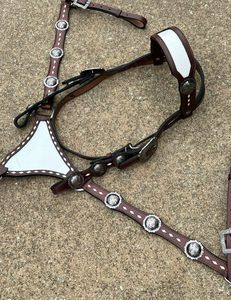 Juego de tachuelas de una oreja de cuero de cocodrilo hecho a medida para Rodeo Trail Riding Barrel Racing-para propietarios de caballos - Product Image 5