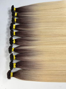 ผมต่อแบบปลายแบนสำหรับขายส่ง ผมแท้แบบตรง เคราตินแบบติดล่วงหน้า สีตามสั่ง - Product Image 1