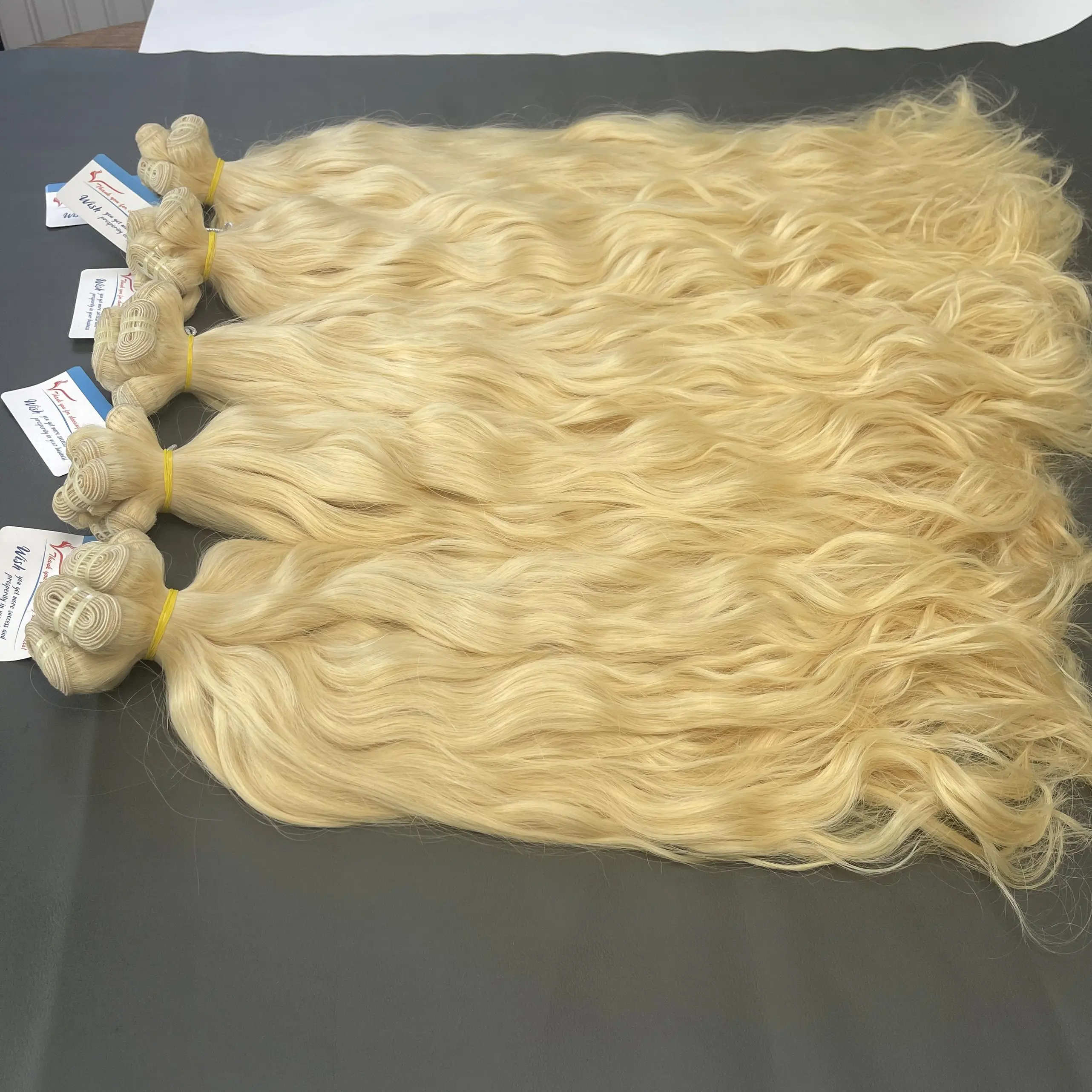 Luxury quality product Hand Tied Weft Double Drawn Vietnamese Human Hair Cuticle Aligned with factory price genius weft