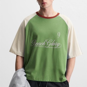 Men <b>Purple</b> for Colorblock Oversized Streetwear <b>TShirt</b> Unisex Trendy Long Sleeve CottonTee Casual Loose Fit Front Anti-Pilling - Product Image 1