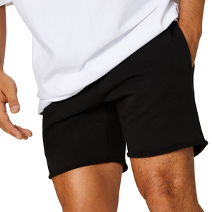 Pantalones Cortos Deportivos de Algodón Gris para Hombre, Cintura Elástica, Color Sólido, Casuales, Transpirables, de Corte Medio - Product Image 2