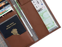 Portefeuille de voyage YWCE en cuir véritable de luxe grande capacité, fait main, avec motifs animaliers, porte-cartes et compartiment à billets pour l'embarquement