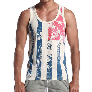 Camiseta sin mangas de poliéster con sublimación de punto de secado rápido para hombre, ropa de calle deportiva informal, Camiseta con tirantes, estampado único - Product Image 1