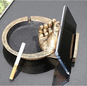 ที่เขี่ยบุหรี่ทองเหลืองขนาดใหญ่พิเศษทรงสี่เหลี่ยมแบนเรียบชุบทองโบราณแบบดั้งเดิมสำหรับใช้ในบ้านสำนักงาน - Product Image 6