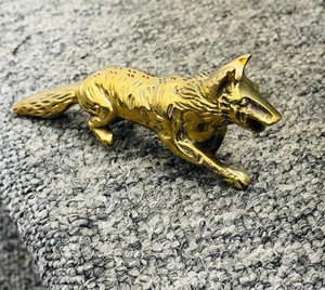 Bastón de Madera Pulida con Mango de Latón con Diseño de Zorro Antiguo, Bastón de Colección Vintage con Cabeza de Zorro - Product Image 2