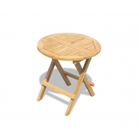 Table de pique-nique ronde pliable en teck massif moderne pour l'extérieur, le camping, la randonnée, la restauration, l'hôtellerie et la cuisine extérieure (vente en gros)