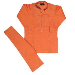 Shalwar Kameez brodé pour garçons - Cuivre - Product Image 4