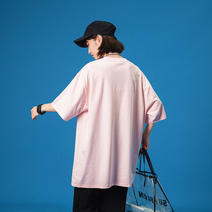 T-shirt en coton coupe ample T-shirt uni avec logo personnalisé impression numérique Streetwear T-shirt oversize pour hommes livraison DDP - Product Image 4