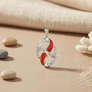 Collar con Colgante de Circonio Chapado en Rodio para Mujer, Elegante, Moderno, Joyería de Regalo - Product Image 1