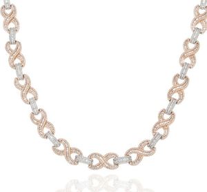 Chaîne à maillons Infinity Luxury White, qualité VVS1, diamant moissanite, passe le testeur de diamant - Cadeau de bijoux élégant - Product Image 1