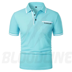 Camisa de Manga Corta para Hombre Bloodline, Color Sólido, Algodón Transpirable, Tejido de Punto, Secado Rápido, Corte Regular Formal, Marrón - Product Image 4