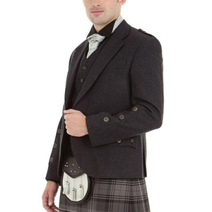 เสื้อคลุมกิ๊ลต์สก็อตแบบดั้งเดิมสำหรับผู้ชาย ขายส่ง ผ้าทวีดลายอาร์ไกล์ รับผลิตแบบ OEM - Product Image 2
