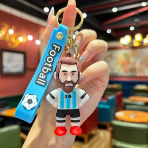 Thể thao vận động viên Jersey búp bê Keychain PVC cầu thủ bóng đá với cup độc đáo mặt dây chuyền thiết kế món quà chính cho người hâm mộ - Product Image 4