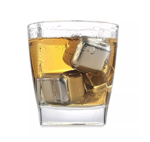 4 Uds accesorios de barra dorada piedras de refrigeración cubo de hielo de whisky de acero inoxidable para bebidas de vino de Cola cubo de hielo de Metal - Product Image 1