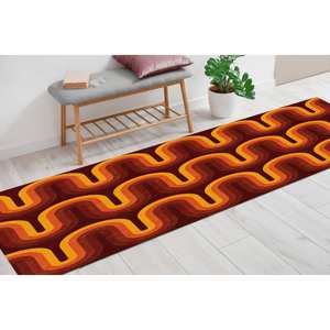 Tapis Marron Groovy Rétro Années 70, Tapis Moderne Imprimé en 3D pour la Décoration Intérieure, Tapis Doux à Poils Longs - Product Image 5